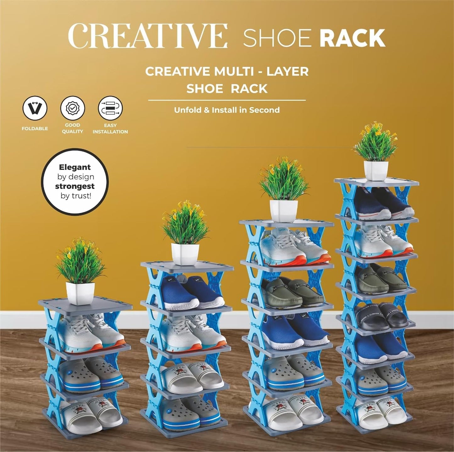Smart Foldable Shoes Shelf Multi  Tier Shoe Rack For Home